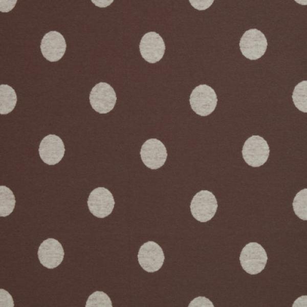 Jacquard-Jersey Ottoman Emily mit naturweißen Punkten auf Taupe